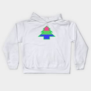 Polysexual/Polyromantic Pride: Christmas Tree Kids Hoodie